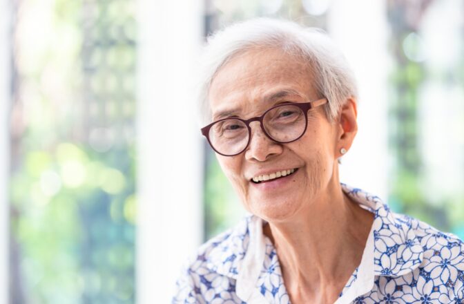 Hospice patient smiling