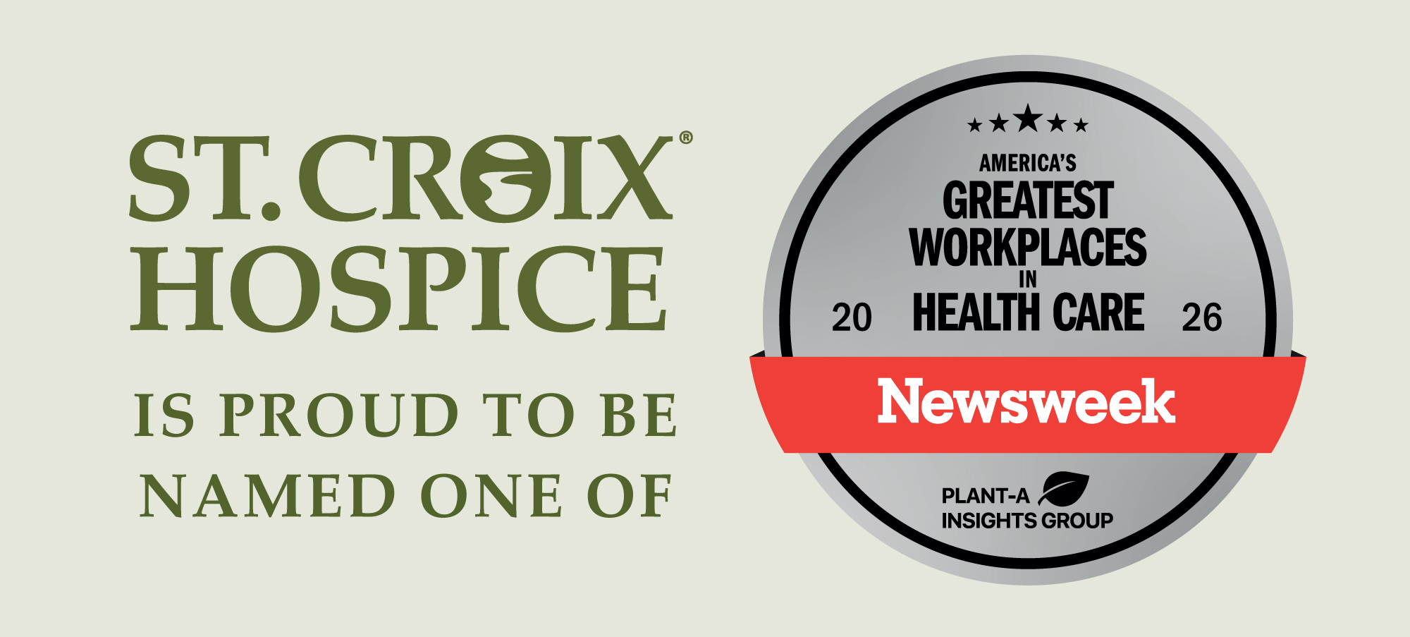 St. Croix Hospice is named one of America's Greatest Workplaces in Health Care 2026