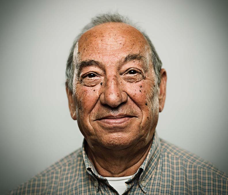 Close up of senior man smiling